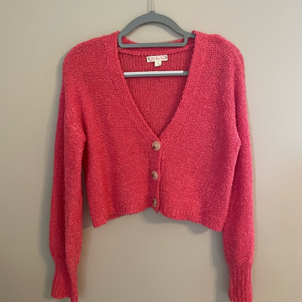 Women's Pink Cropped Sweater